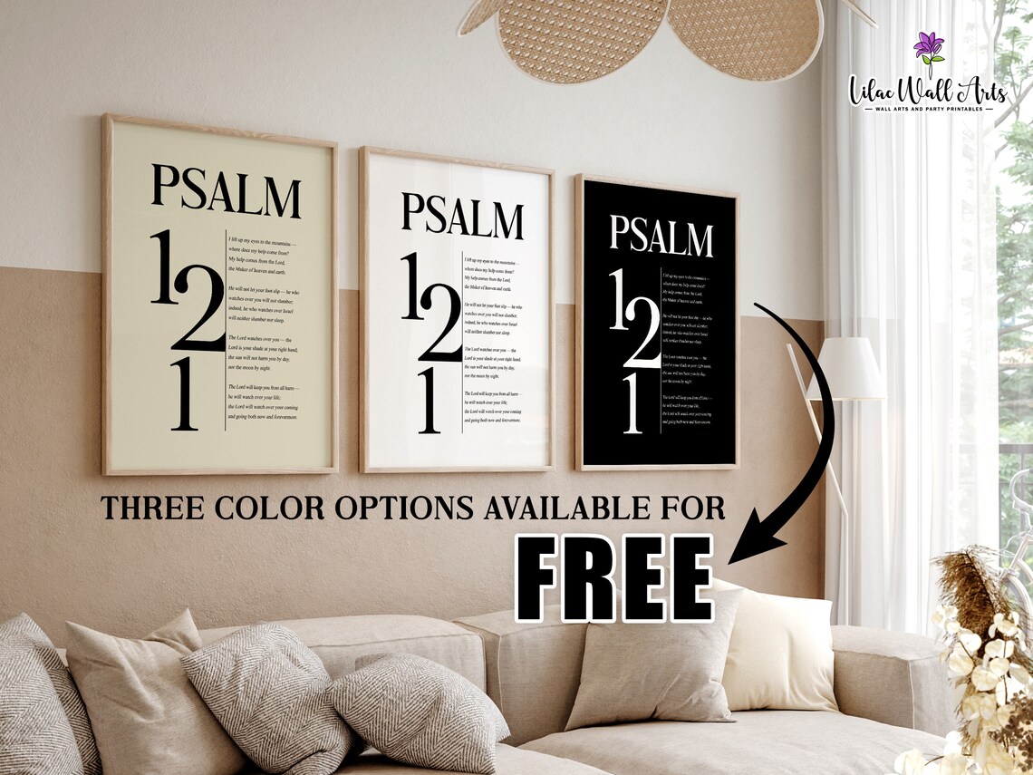 Psalm 121 Wall Art I Lift Up My Eyes Minimalist Scripture Wall Art Bible Verse Prints Bible Verse Poster Psalm Prints Psalm Poste - Image 3