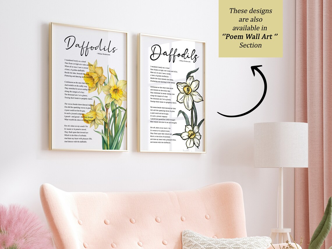 Daffodils Poem Poster, William Wordsworth Botanical Print - Image 5