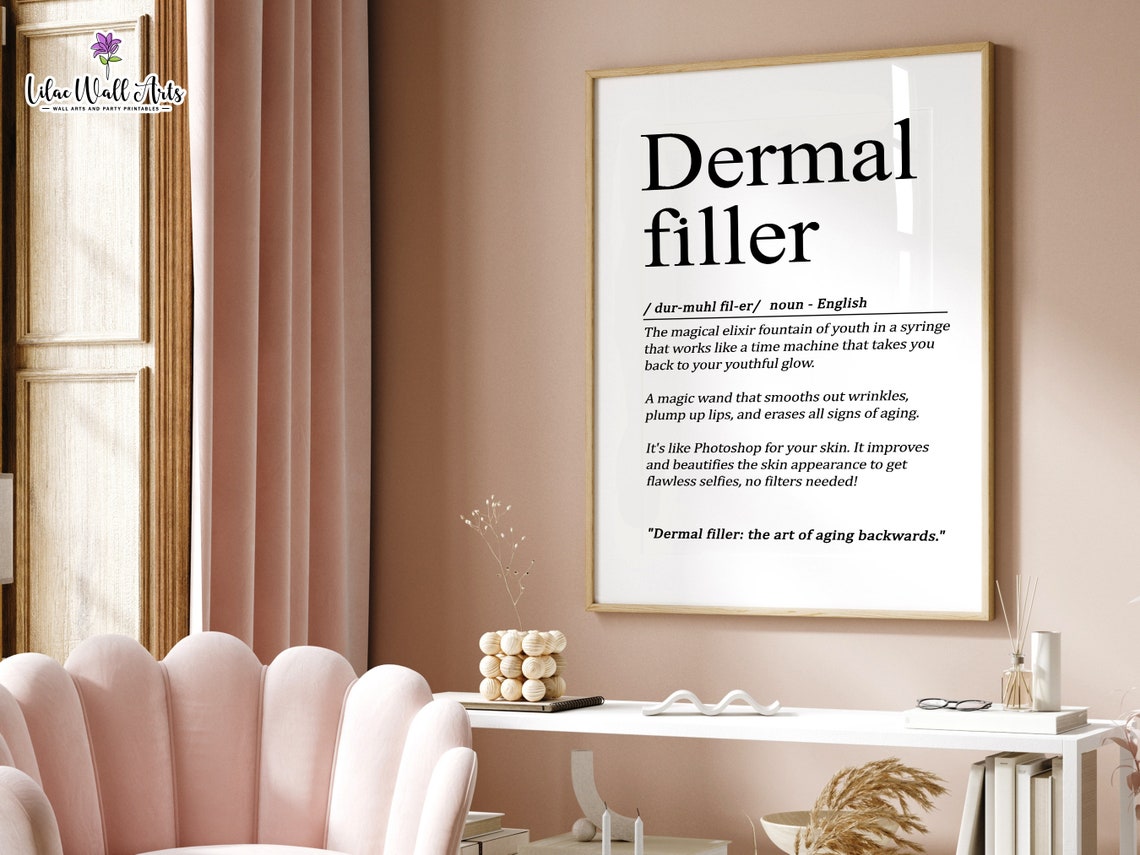 Dermal Filler Definition Funny Aesthetic Clinic Dictionary Wall Print - Image 4