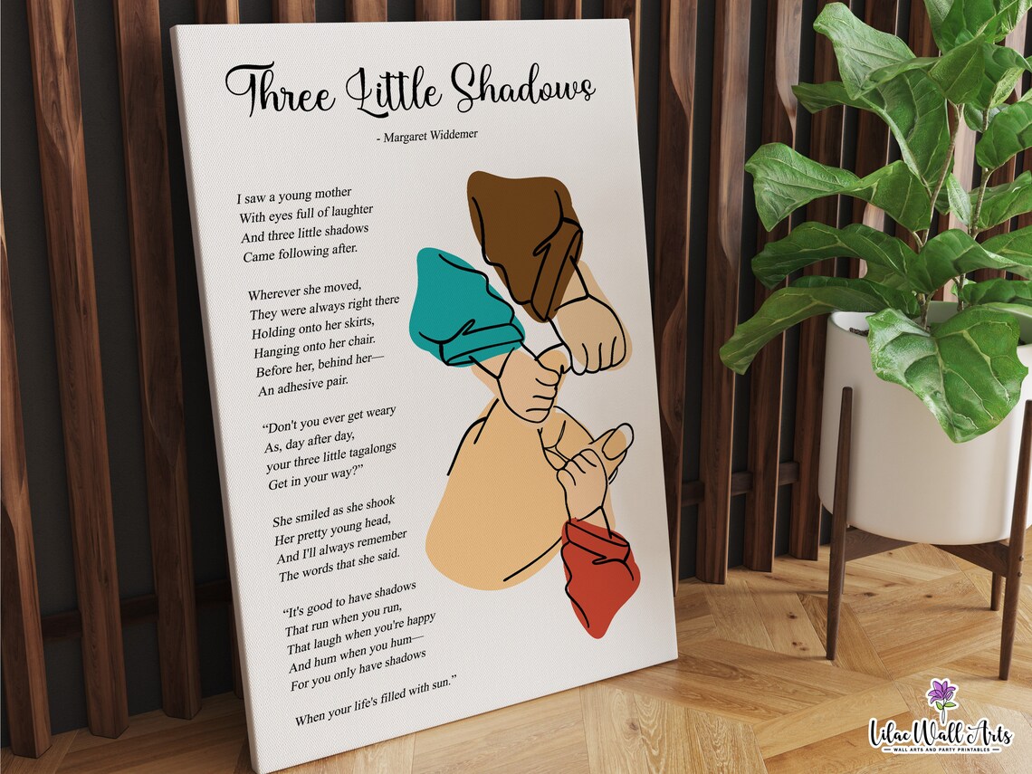 Three Little Shadows Triplet Mom Poem Motherhood Gift Poster - Image 5