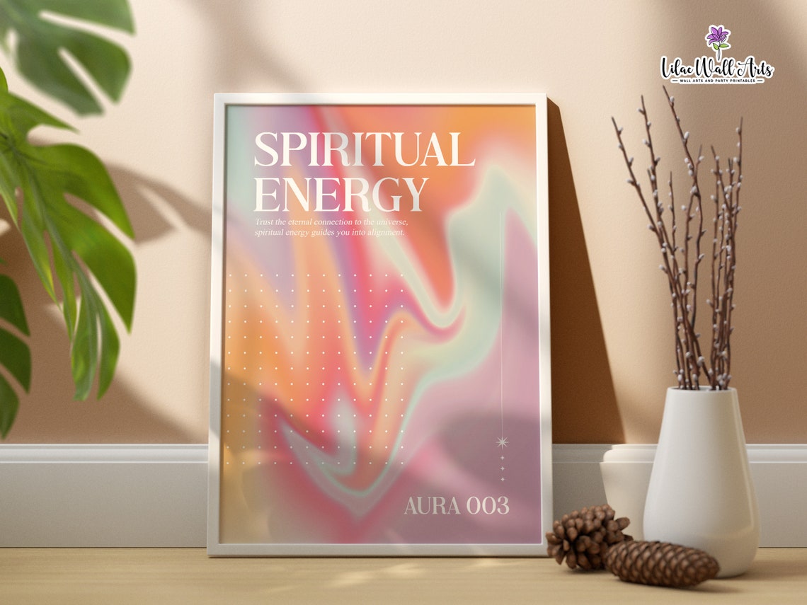 Spiritual Energy Pastel Aura Gradient Manifestation Wall Poster