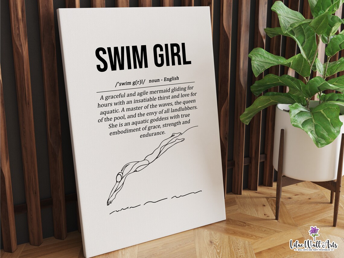 Swim Girl Definition Art, Sports Team Print - Image 6