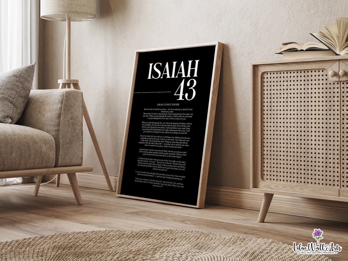 Isaiah 43 Do Not Fear Scripture Art Print, Vintage - Image 4