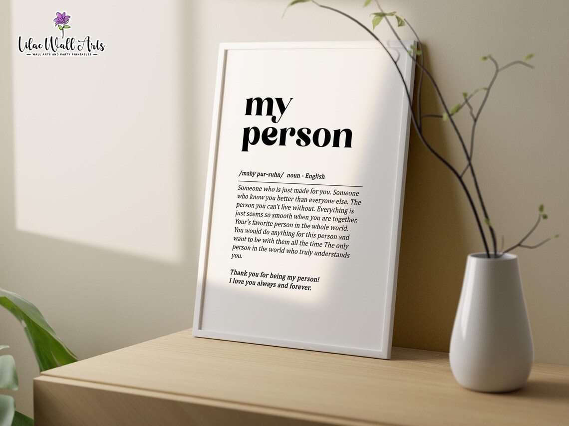 My Person Definition Art Print, Best Friend Gift - Image 4