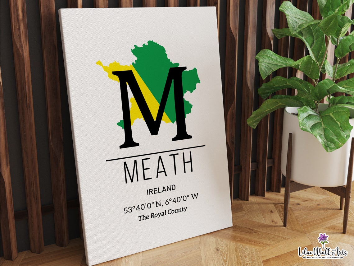 Meath Ireland County Map GPS Coordinates Royal County Poster - Image 5