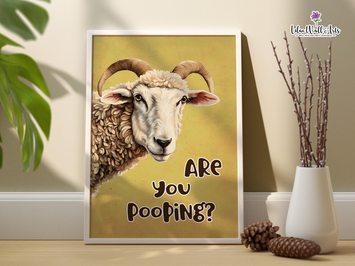 Are You Pooping Sheep Funny Bathroom Humor Wall Decor Poster - Image 3