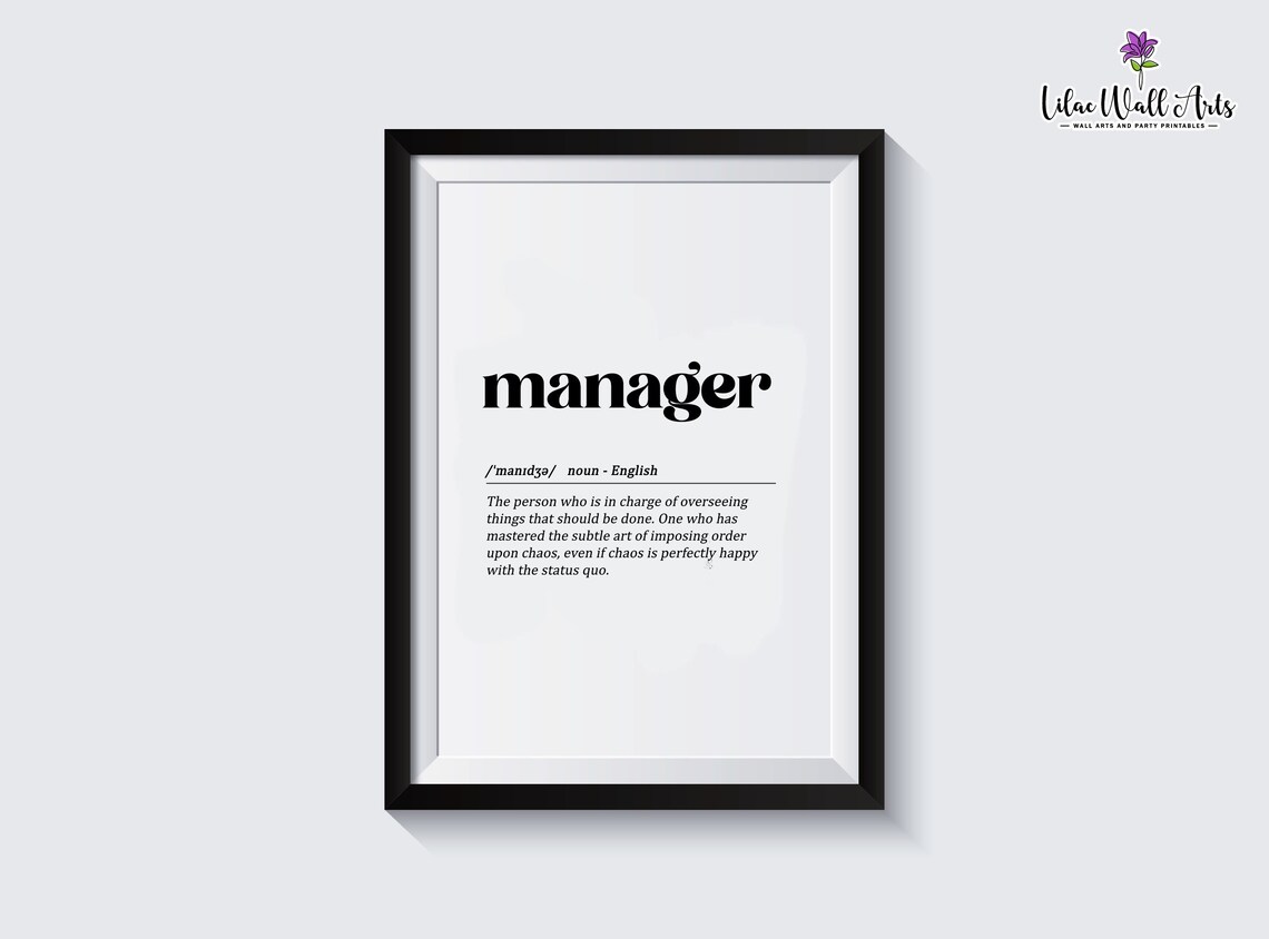 Manager Definition Art Print, Office Desk Decor - Image 4