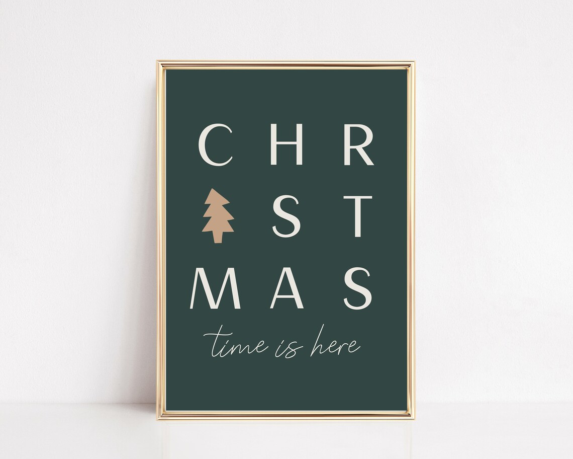 Christmas Time Is Here Christmas Tree Art Print