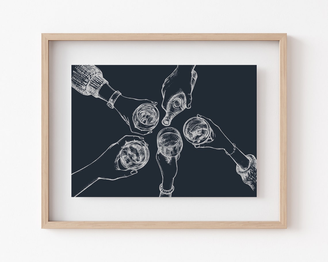Cheers Bar Cart Accessories Art Print
