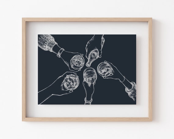 Cheers Bar Cart Accessories Art Print