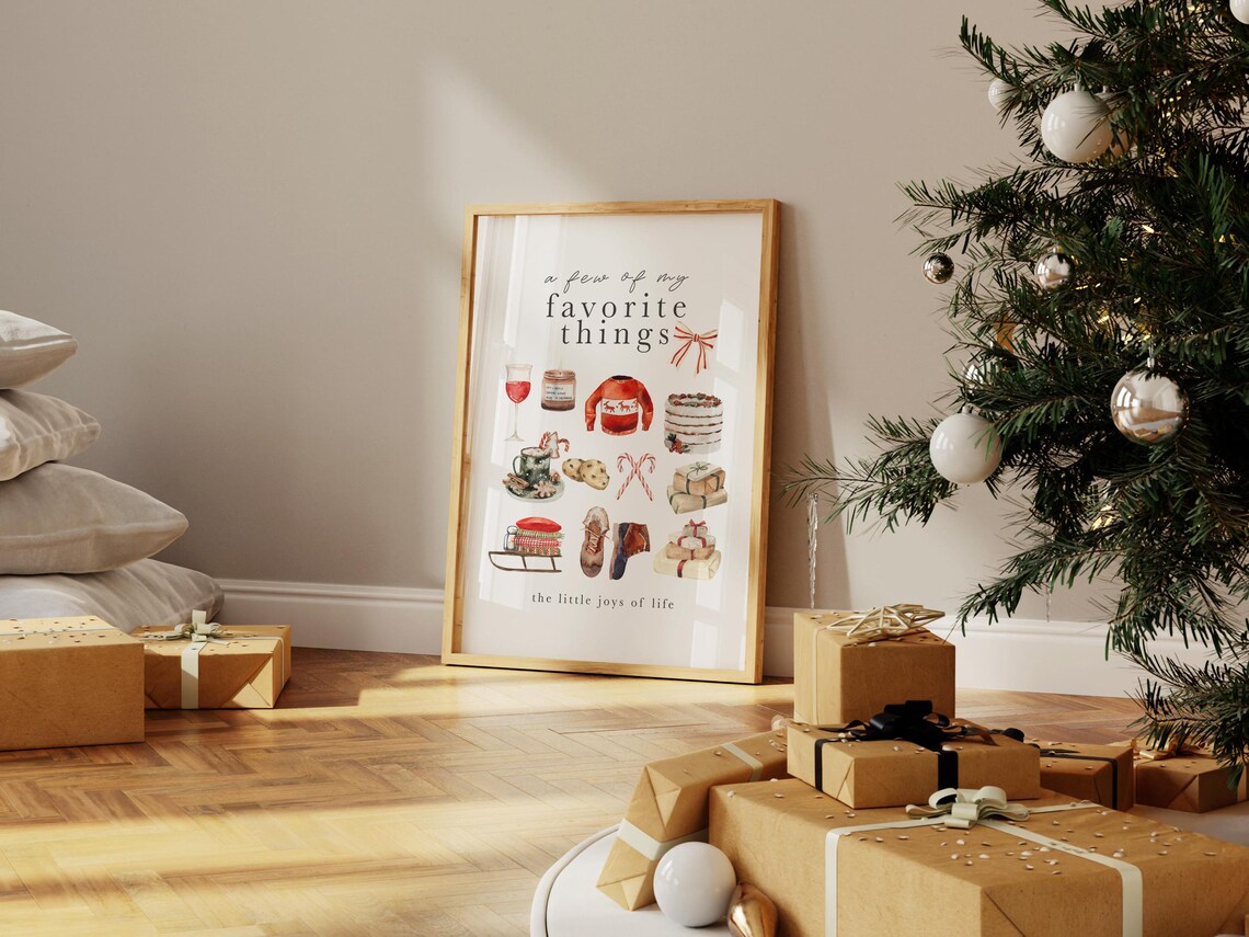 A Few Of My Favorite Things Christmas Cozy Winter Holiday Art Print - Image 2