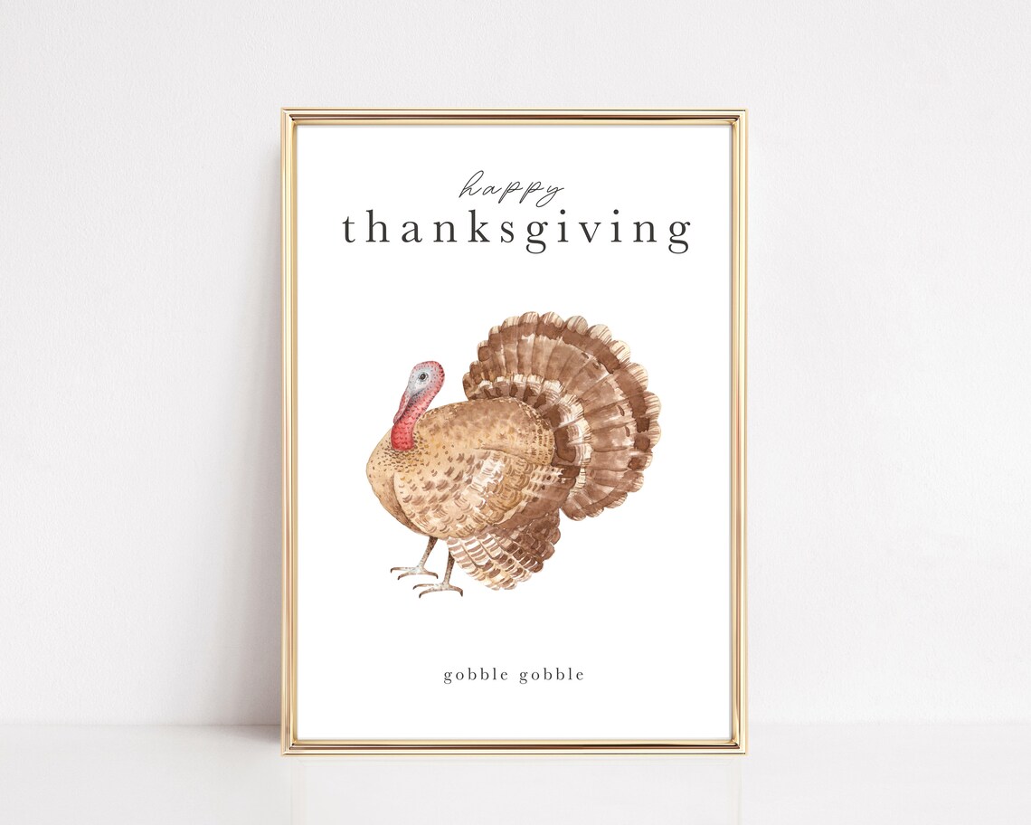 Thanksgiving Turkey Print, Fall Holiday Wall Art - Image 3