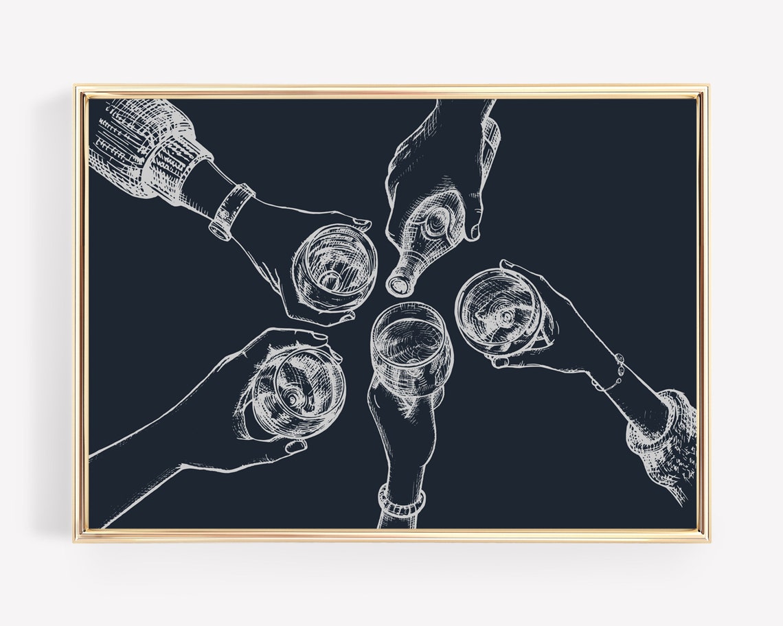 Cheers Bar Cart Accessories Art Print - Image 2