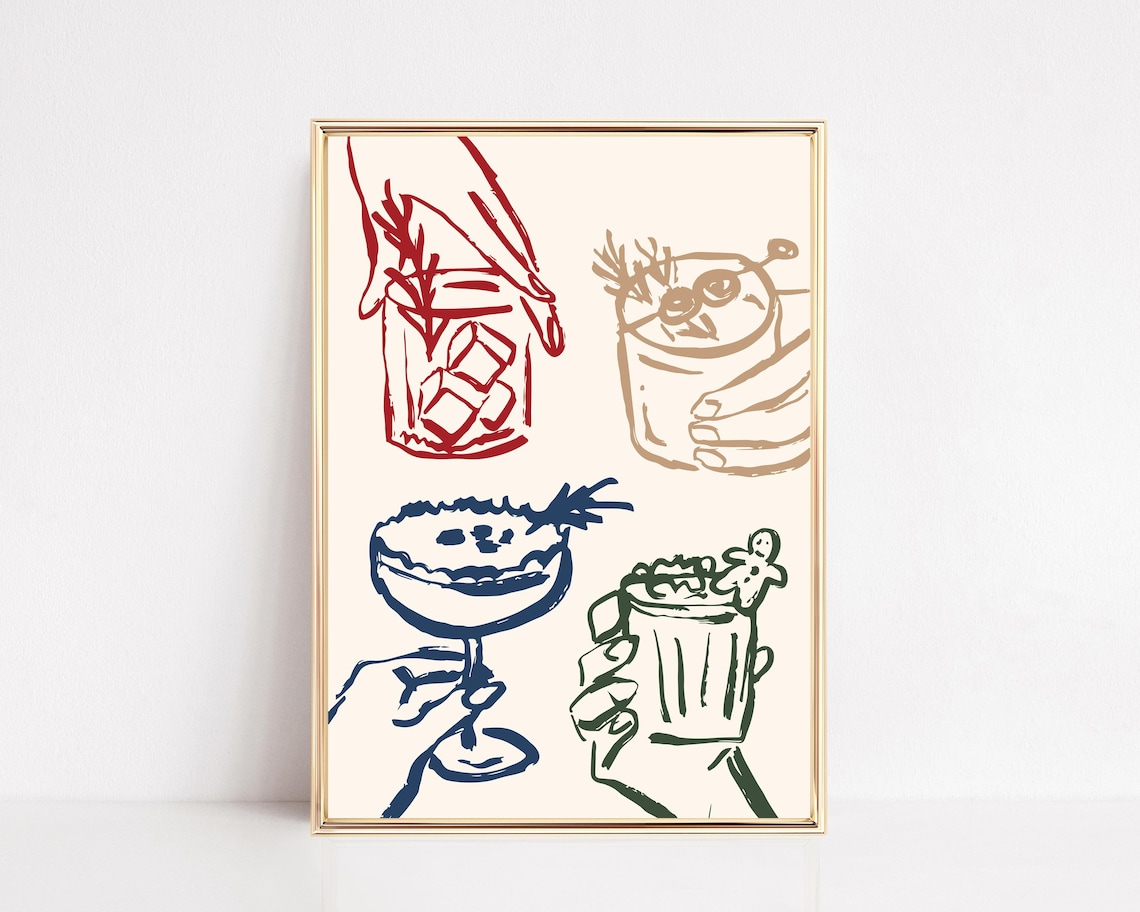 Christmas Cheers Print, Whimsical Christmas Decor