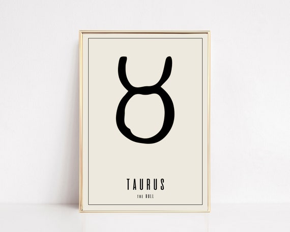 Gift For Taurus Taurus Zodiac Print Taurus Art Taurus Wall Art Zodiac Wall Art Print