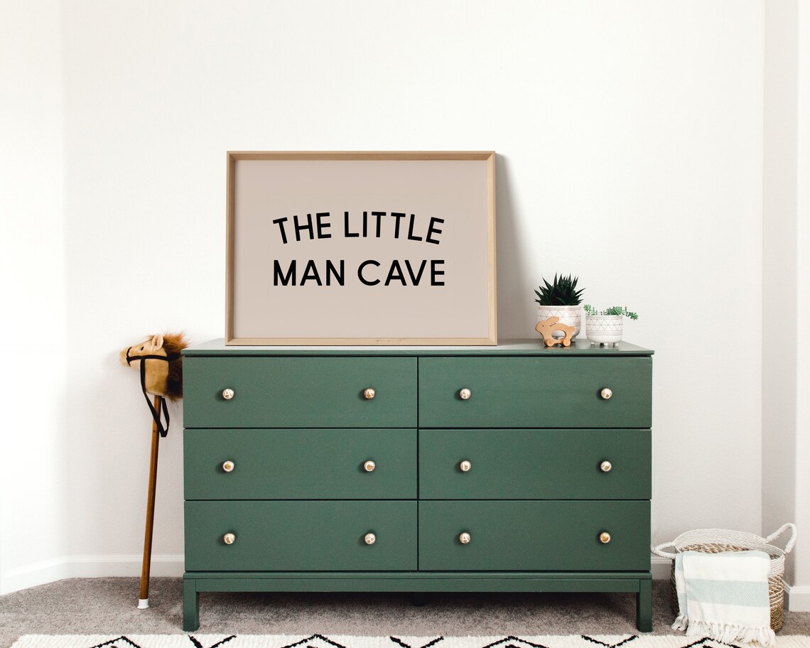 Little Man Cave Art Print, Boy Nursery Decor