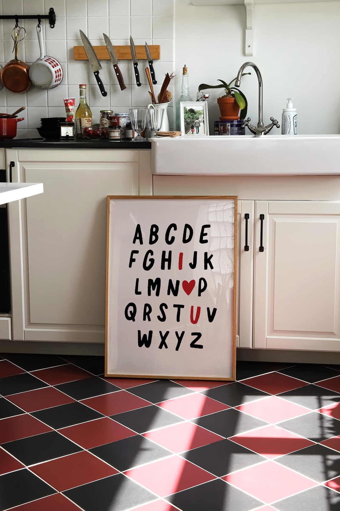 Love Alphabet Print I Love You Heart Letter Retro Typography Wall Art - Image 3