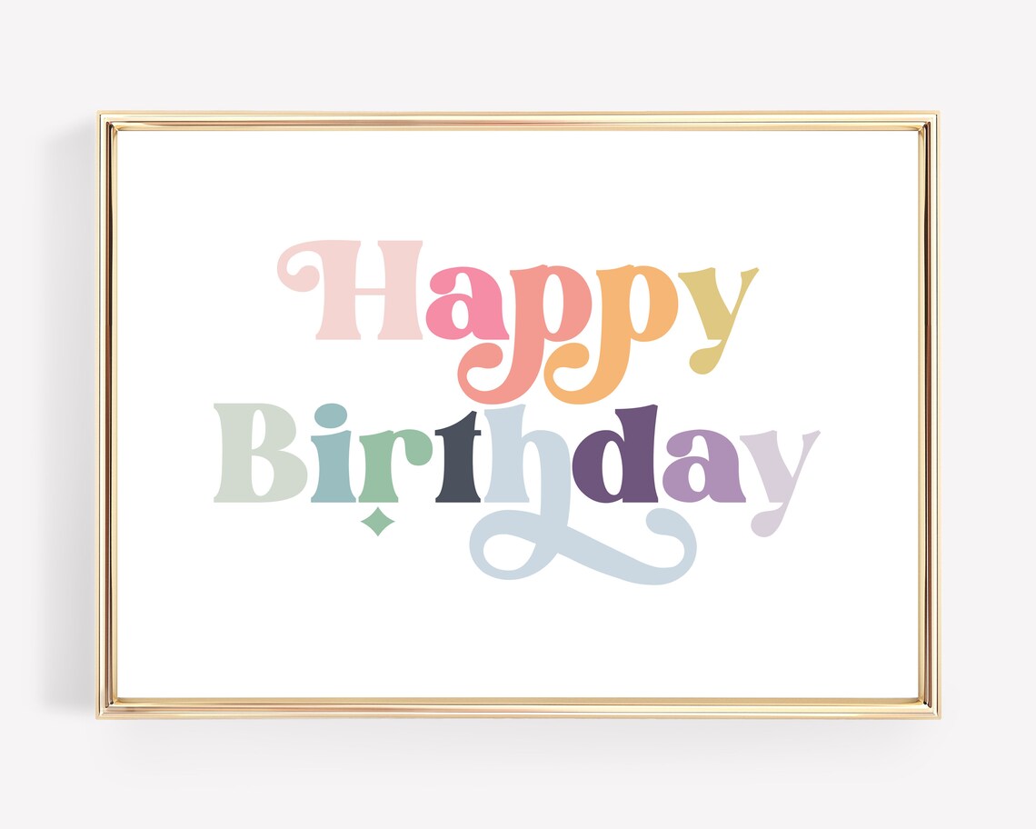 First Birthday Decor Rainbow Birthday Party Poster
