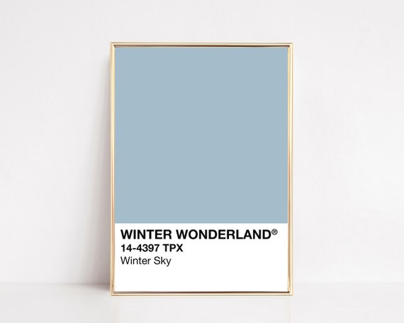 Winter Sky Print Winter Wall Art Blue Color Block Poster Winter Art Print Modern Holiday Art