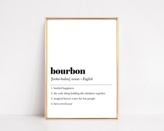 Bourbon Definition Bar Wall Art Poster