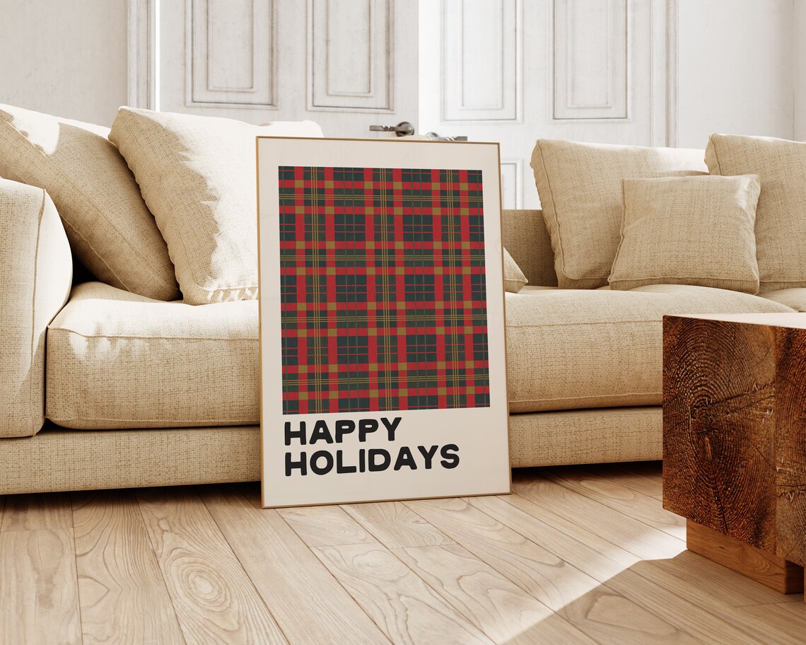 Classic Christmas Plaid Holiday Decor Art Print - Image 2
