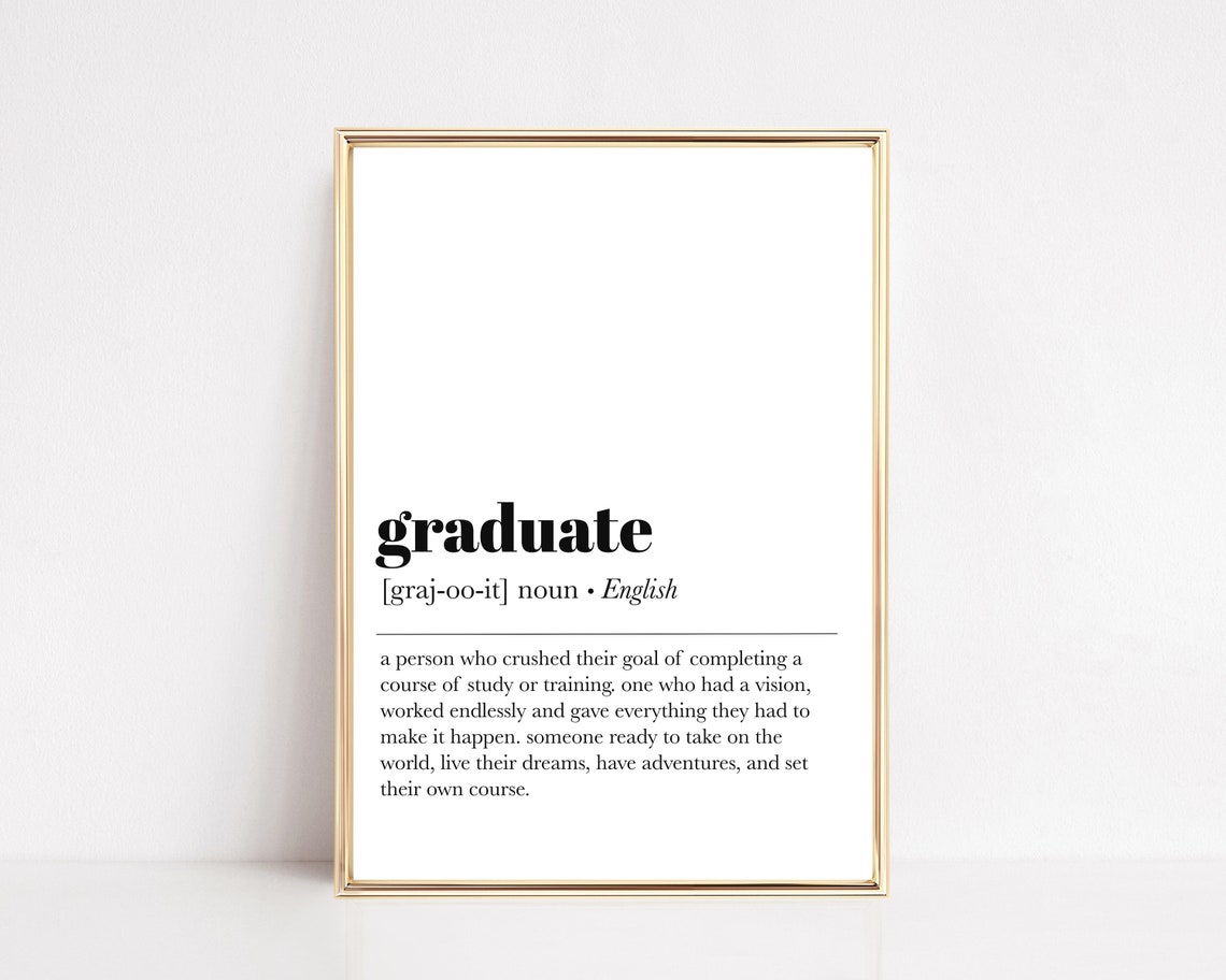 Graduate Dictionary Definition Congratulations Typography Print