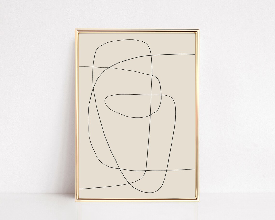 Abstract Scribble One Line Art Print, Minimalist