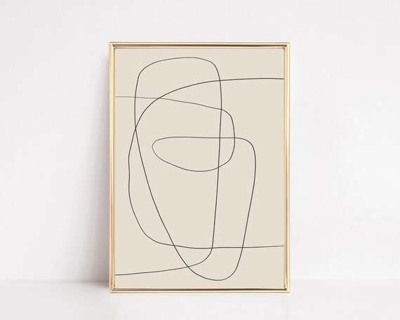 Abstract Scribble One Line Art Print, Minimalist