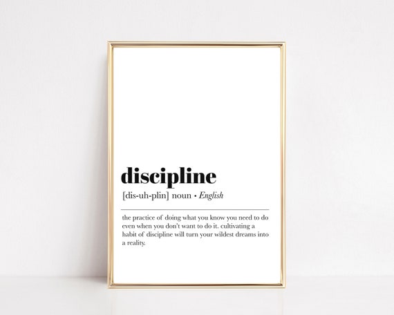 Discipline Definition Print Office Wall Art Home Office Decor Motivational Prints Dictionary Art Modern Decor