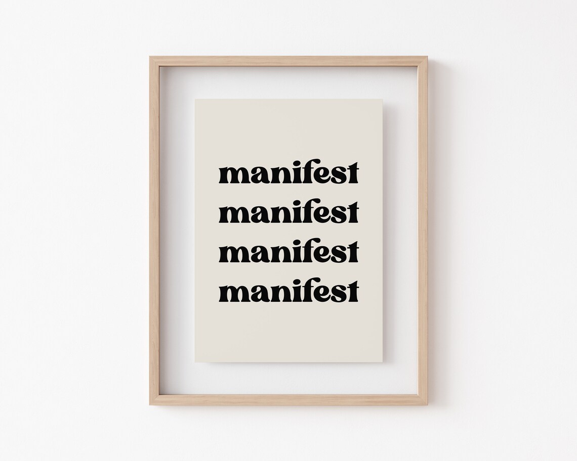 Manifest Retro Affirmation Art Print, Mindfulness