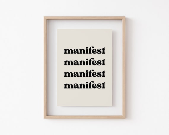 Manifest Retro Affirmation Art Print, Mindfulness