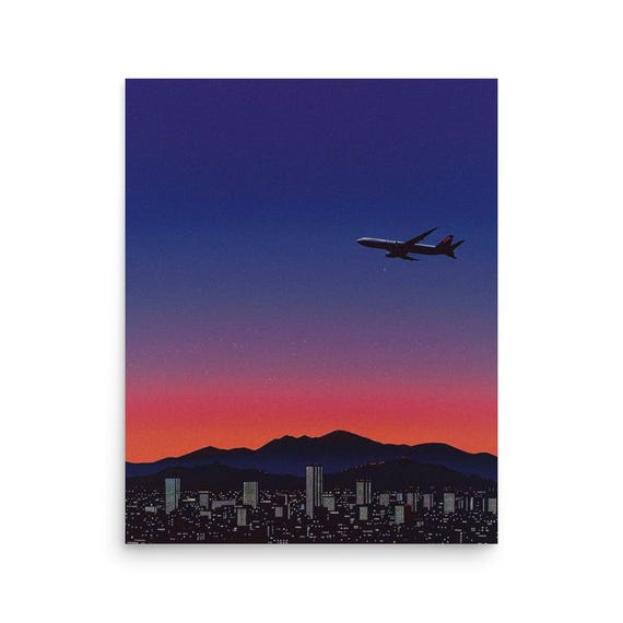 Contemporary Plane Poster Minimalist Travel Wall Art Calming Aviation Decor Wanderlust Gift Housewarming Present Birthday Surprise