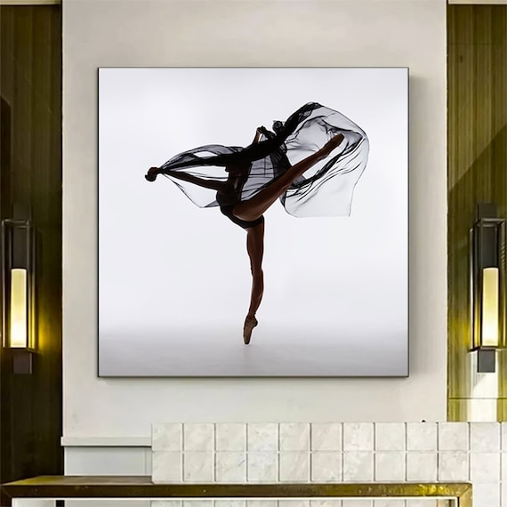 Dancing Ballerina Wall Art Canvas Woman Figurative Dancer Print Classical Ballet Modern Dance