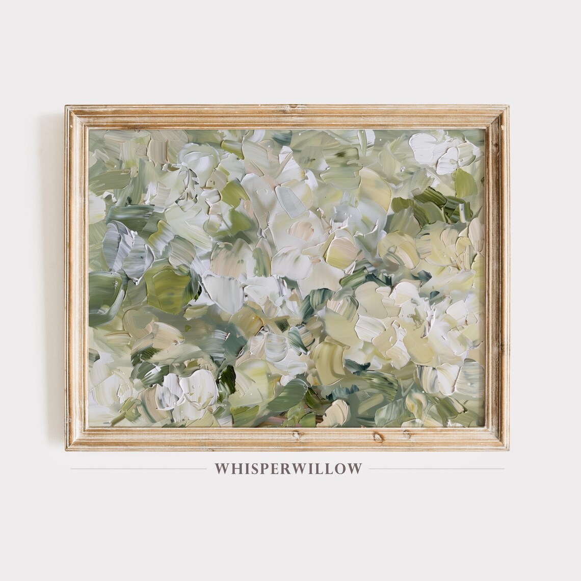 Abstract Sage Beige White Leaves Painting Modern Floral Poster - Image 6