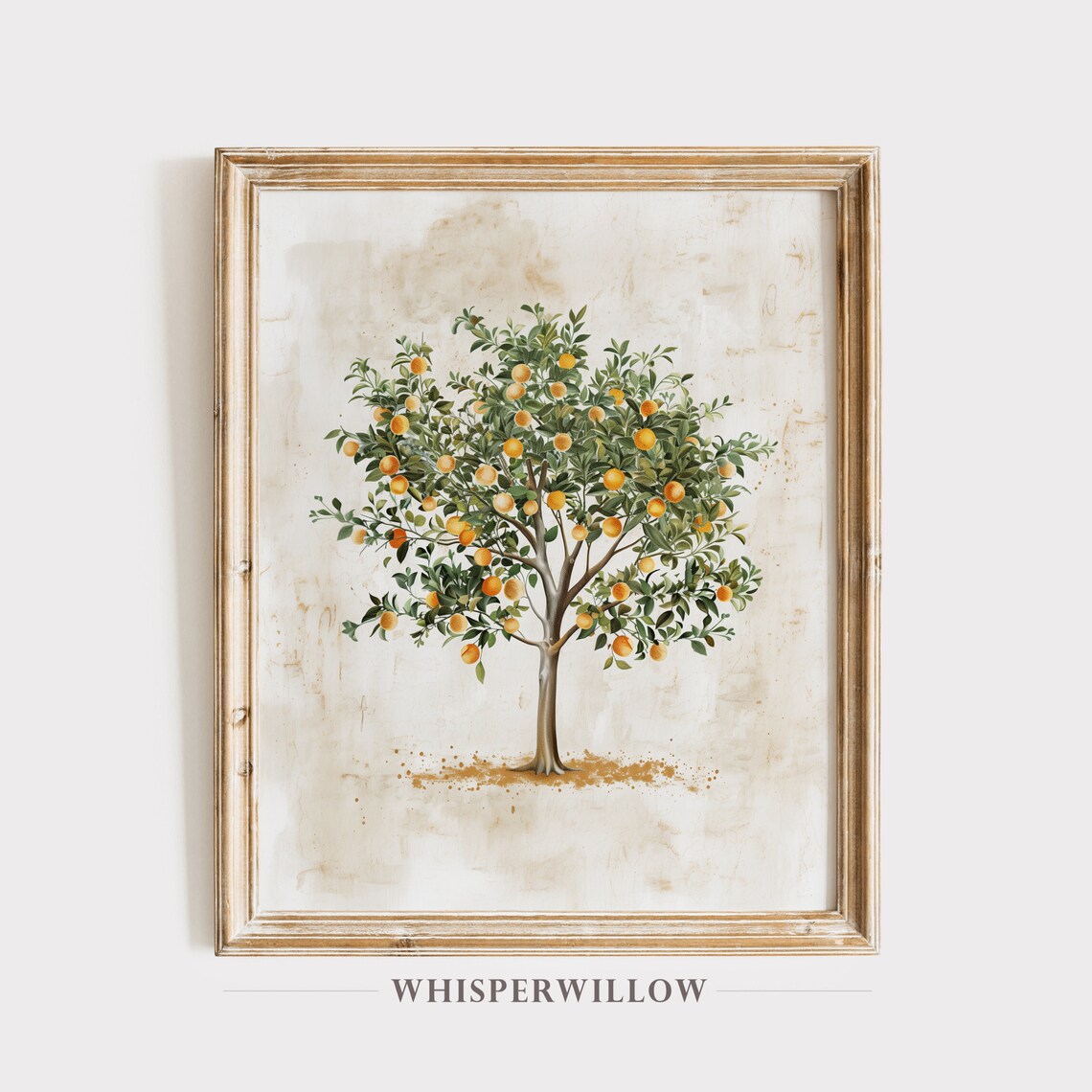 Orange Tree Watercolor Art Print, Kitchen Decor