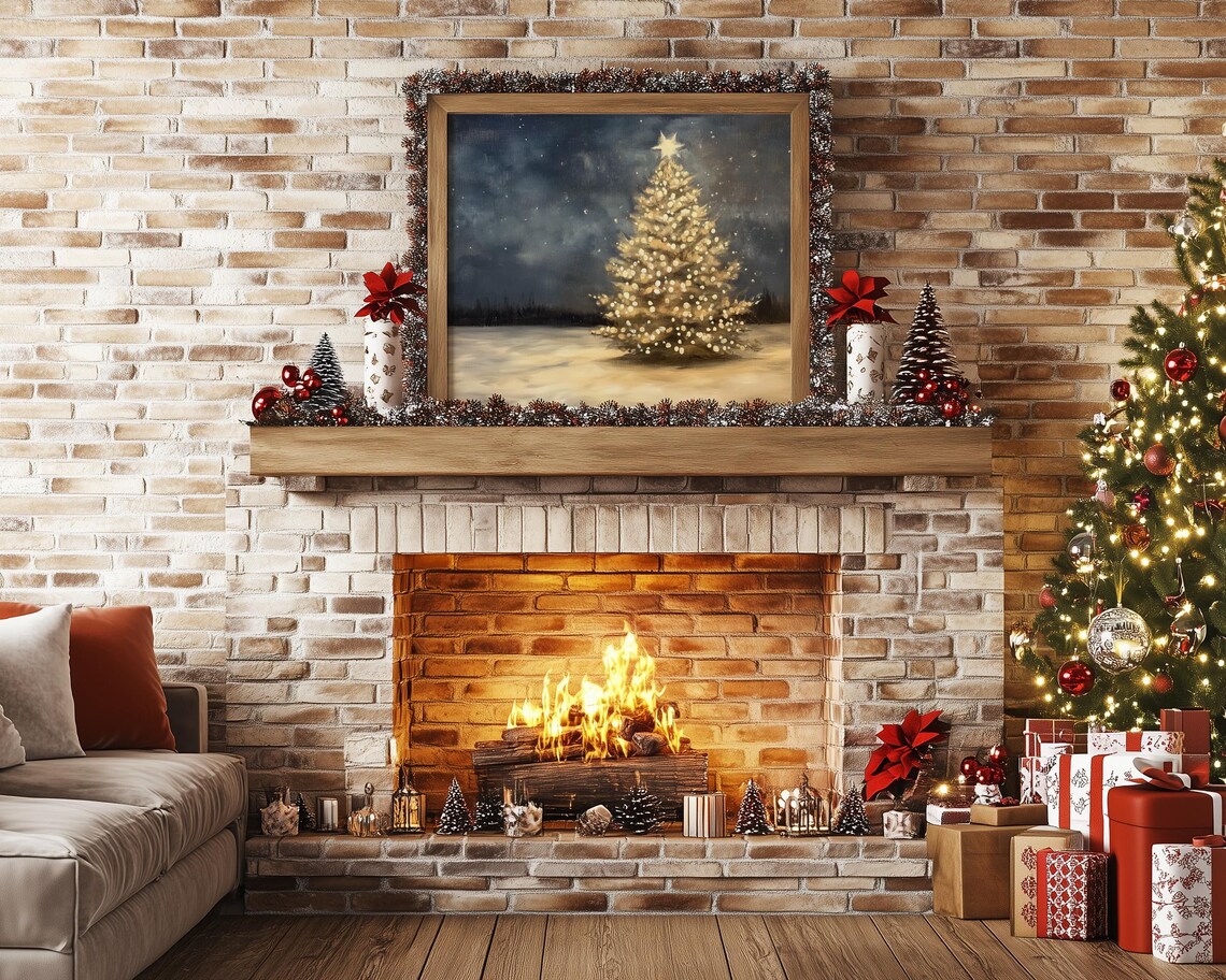 Glowing Christmas Tree Under Starry Sky Art Print - Image 5