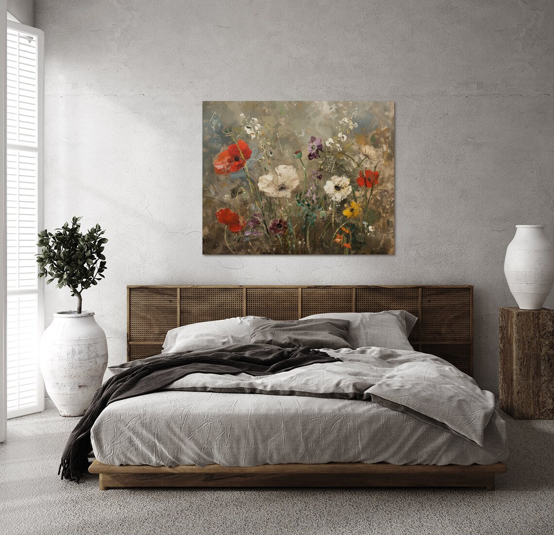 Vibrant Abstract Wildflowers Poppies Anemones Colorful Garden Painting Poster - Image 2
