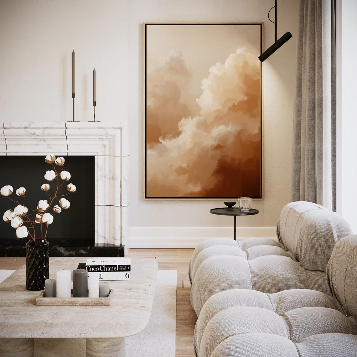 Warm Caramel Cloudscape Abstract Minimalist Neutral Wall Decor Poster