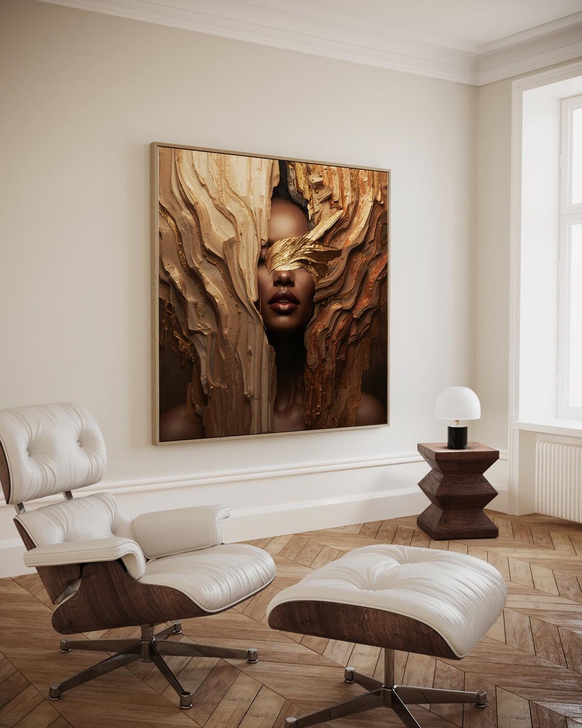 Female Portrait Gold Artwork Wall Art