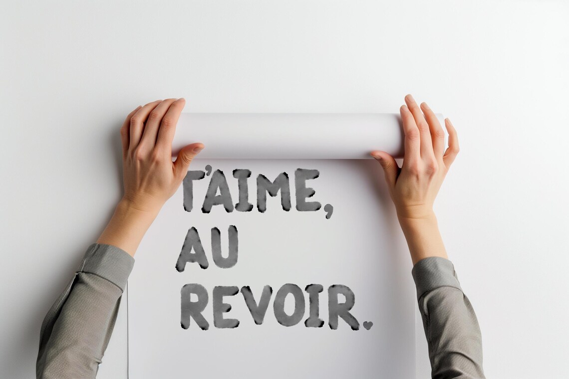 Je Taime Au Revoir French Quote Minimalist Entryway Wall Poster - Image 2