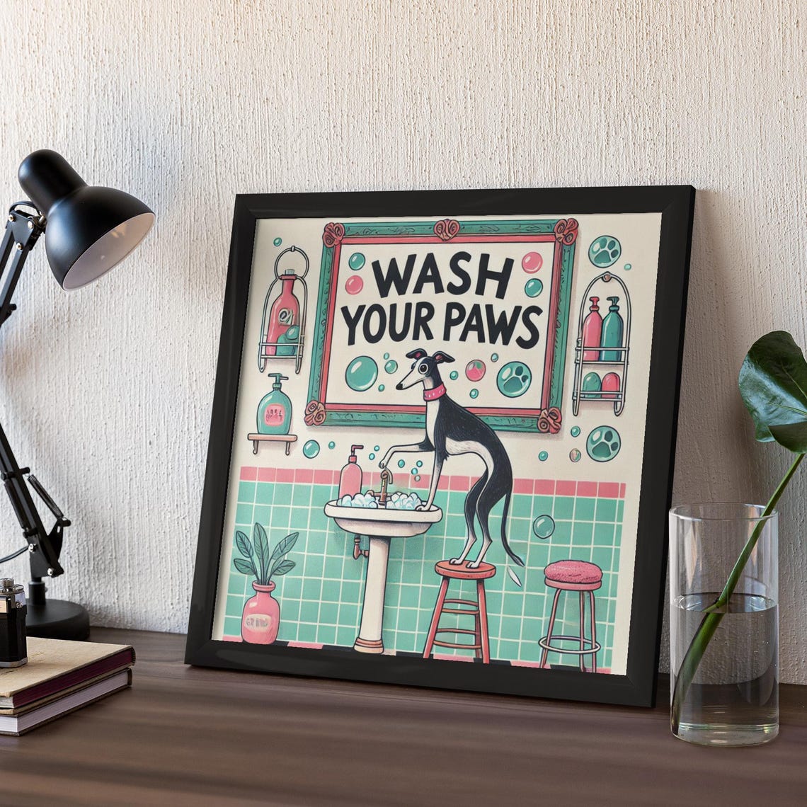 Cute Dog Print Retro Home Poster Funny Colorful Eclectic Posters Wholesome Prints Greyhound Decor Unique Posters - Image 4