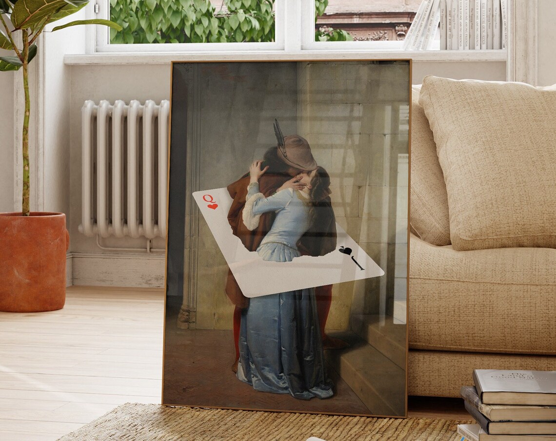Francesco Hayez The Kiss Playing Card Altered Classical Art Poster