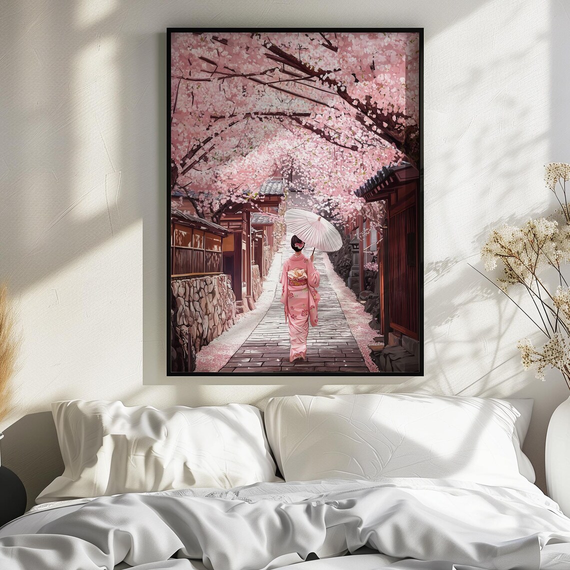 Japanese Cherry Blossom Kimono Travel Poster, Japan - Image 3