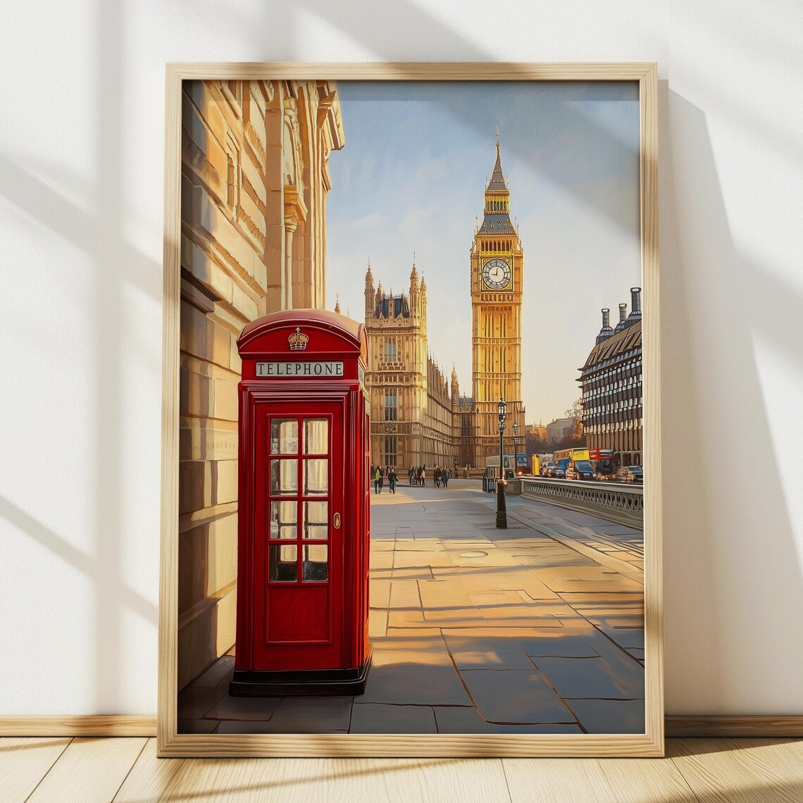 Big Ben Red Telephone Box London Street Classic View UK Poster