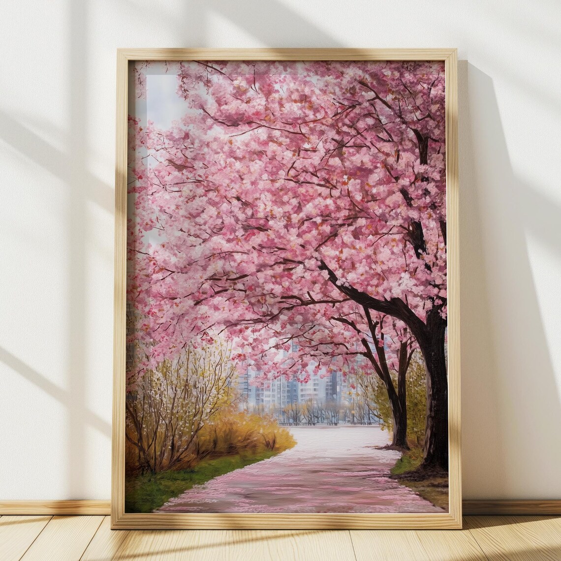 Cherry Blossom Japanese Wall Art, Tokyo Spring Flower Poster