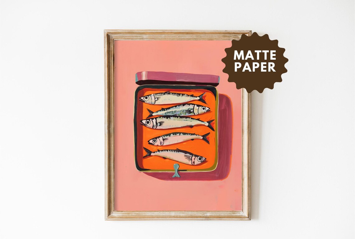 Sardines Retro Food Vintage Kitchen Art Print