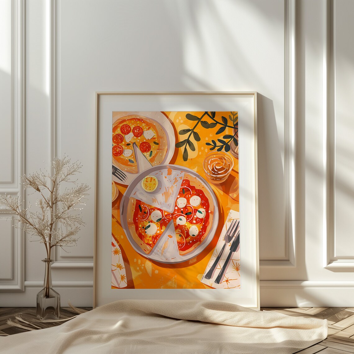 Pizza Party Food Poster, Kitchen Wall Art Print - Image 2
