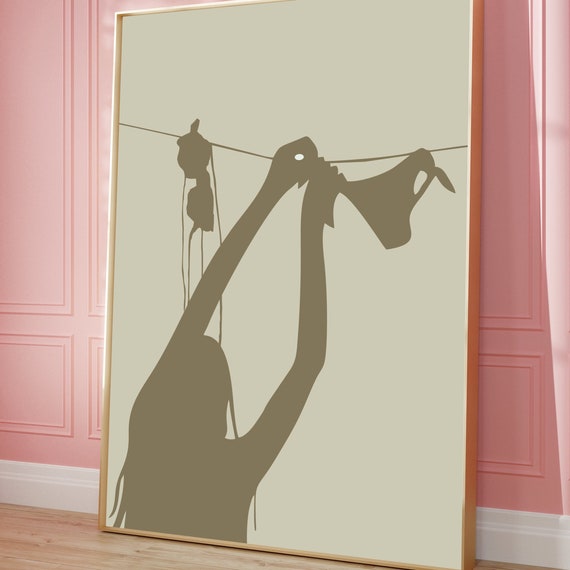 Bikini Line Art Print Coastal Cowgirl Decor Digital Download