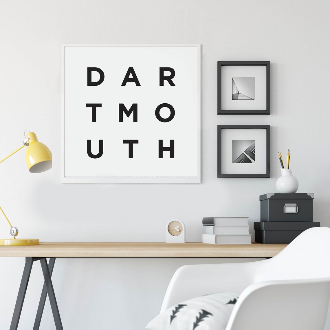 Dartmouth Minimalist College Block Letter Typography Hometown Poster - Image 2