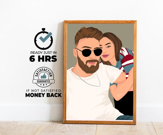Couple Faceless Drawing Faceless Portrait Print Personalized Photo Personalized Portrait Boyfriend Gift Minimalist Gift